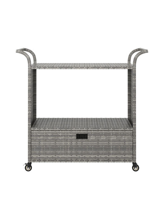 Τραπέζι Μπαρ Εξωτερικού Χώρου Rattan Γκρι 100x45x97εκ.