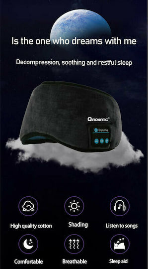 Qiaoyang QA-YZ6 Μάσκα Ύπνου Βαμβακερή με Bluetooth Ακουστικά Μαύρη