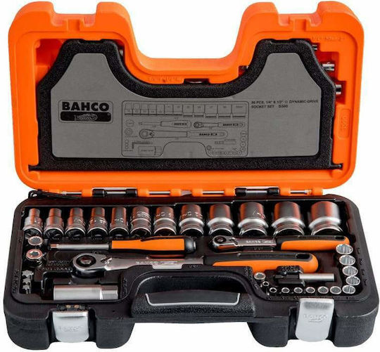 Bahco Set Ratchet 1\2" & 1\4" 56pcs