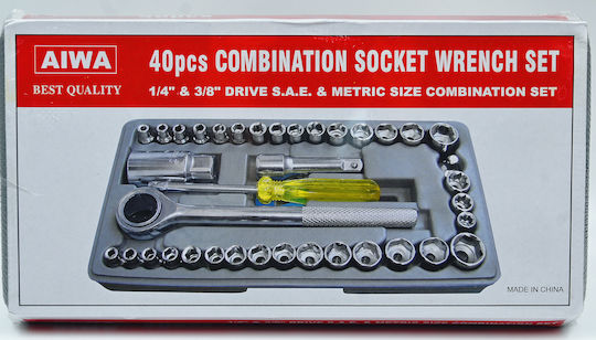Aiwa Set Ratchet 1\4" & 3\8" 40pcs