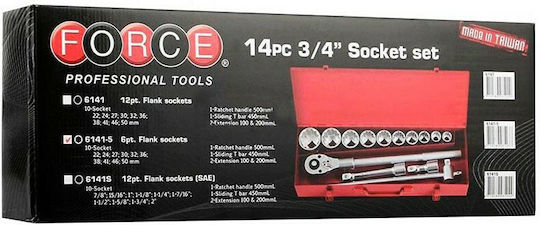 Force Set Ratchet 3\4" 14pcs