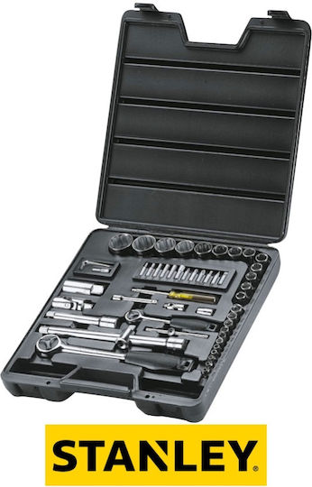 Stanley Set de chei tubulare și clichet 1\2" & 1\4" 52buc