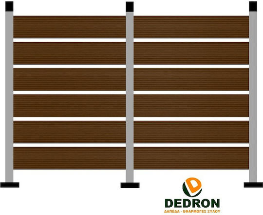 Dedron Deck Περίφραξης Κήπου Coffee από WPC 290x11x2εκ. Καφέ