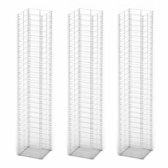 vidaXL Garden Fencing Material Set 25x25x150cm 3pcs Silver