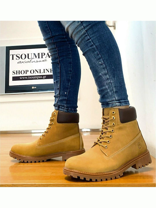 River Leather Boots Yellow / Brown