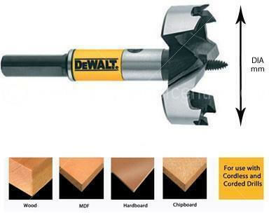 Dewalt Τρυπάνι Μεντεσέ για Διαμόρφωση Ακμών σε Ξύλο \ Γυψοσανίδα 35mm