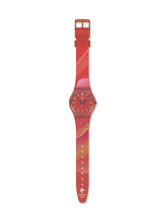 Swatch Charm Of Calligraphy Women's Watch with Rubber Strap