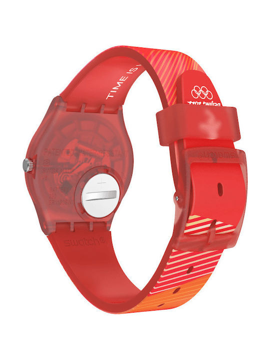 Swatch Charm Of Calligraphy Women's Watch with Rubber Strap
