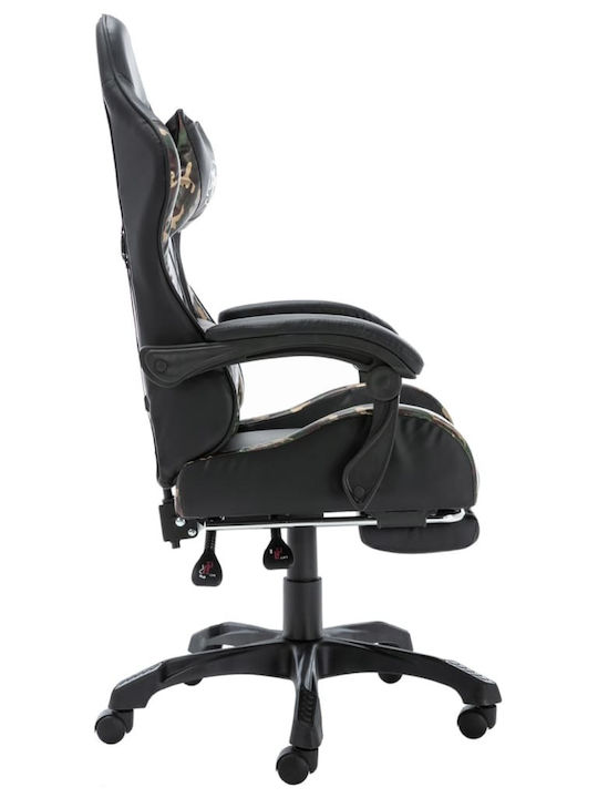vidaXL Racing Artificial Leather Gaming Chair with Footrest Black / Camo