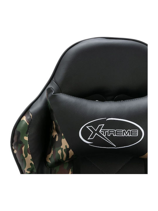 vidaXL Racing Artificial Leather Gaming Chair with Adjustable Arms Black / Camo