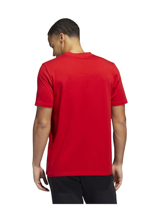 Adidas Ανδρικό T-shirt Κόκκινο με Λογότυπο
