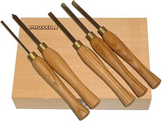 Proxxon Set Straight / Pointed Chisels with Wooden Handle 5pcs