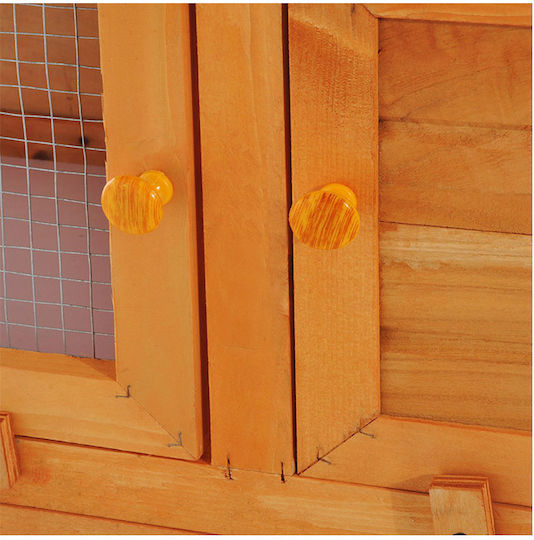 Pawhut Cușcă pentru Rozătoare Din Lemn Cușcă pentru Exterior pentru Animale de Companie 90x45x90cm