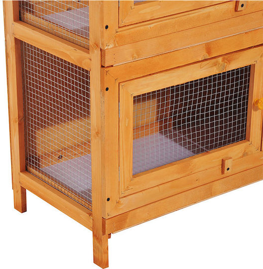 Pawhut Cușcă pentru Rozătoare Din Lemn Cușcă pentru Exterior pentru Animale de Companie 90x45x90cm