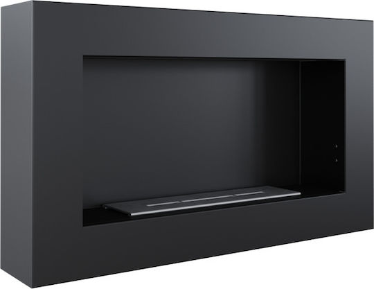 Kratki Golf Flat Tuv Επιτοίχιο Τζάκι Βιοαιθανόλης Εσωτερικού Χώρου Μαύρο 64.8x12x37.4cm