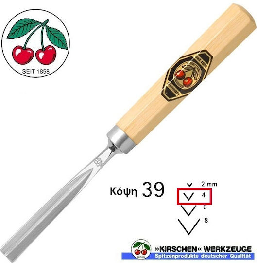 Kirschen Dalti cu tip V Lamă Lățime 4mm & Lemn Mâner Set 1buc