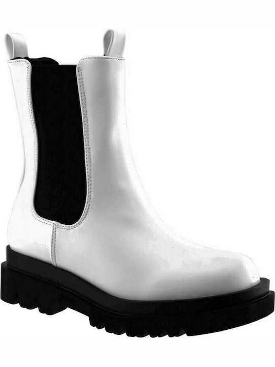 Adam's Shoes Leather Women's Chelsea Boots White