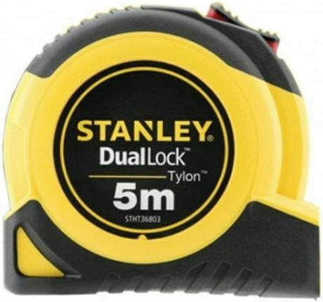 Stanley Dual Lock Tylon Μετροταινία με Αυτόματη Επαναφορά 19mm x 5m