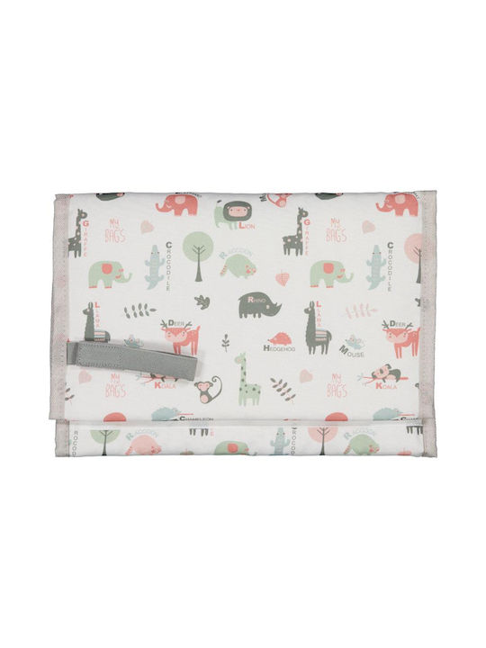 My Bag's Tragbare Wickelauflage Animal aus Stoff Pink 22x32cm
