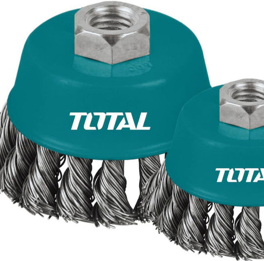 Total TAC32041 Wire Brush Bell with Bristles 100mm Set of 10pcs