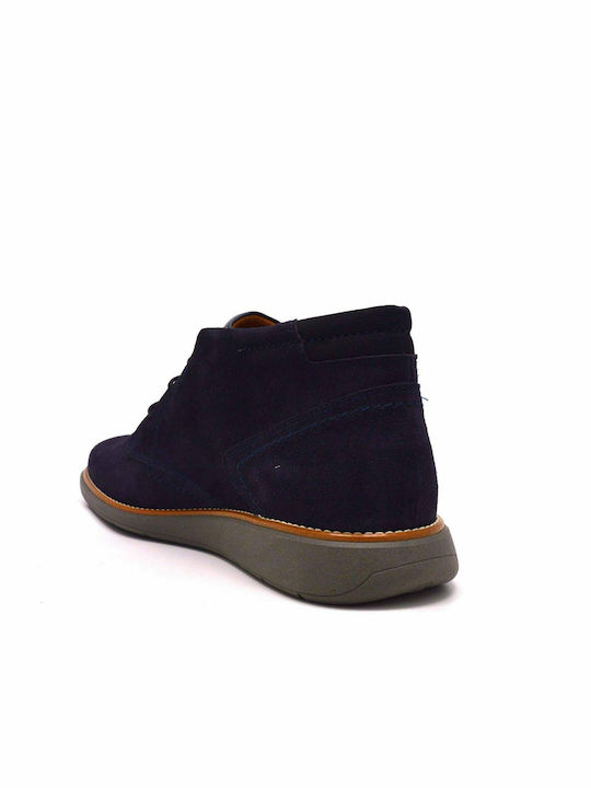 Suede Navy Μπλε Ανδρικά Μποτάκια