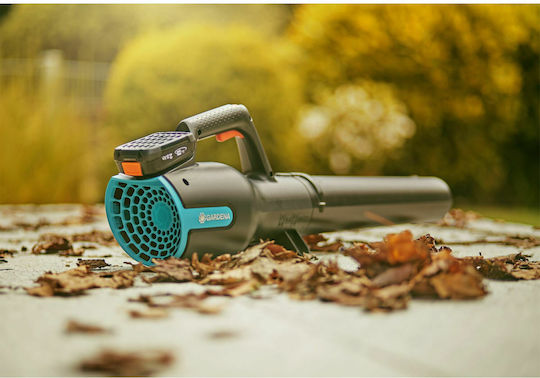 Gardena Powerjet 18V P4A Handheld Leaf Blower with 1 Battery 2.5Ah and Volume Control with Maximum Air Speed 100km/h