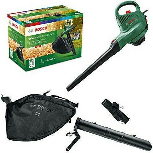 Bosch Universal GardenTidy 3000 Suflantă / Aspirator de Mână Electric 3000W cu Reglare a Intensității & Viteză Maximă a Aerului 285km/h