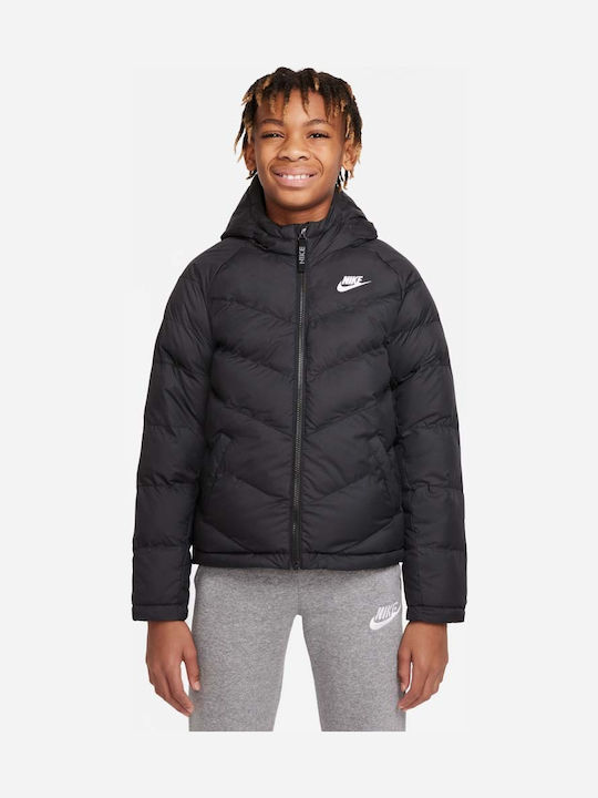 Geci Pentru Copii Sport Scurt Cu Glugă Negru Sportswear
