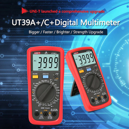 Uni-T Multimetru digital cu Buzzer cu Măsurare AC / DC / Rezistență / Capacitate / Temperatură UT39C+