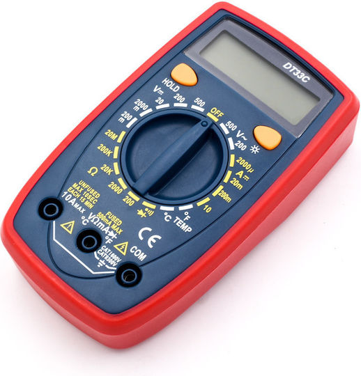 DPM DPM DT33D Digital Multimeter with Buzzer with AC / DC / Resistance / Capacitance / Temperature Measurement