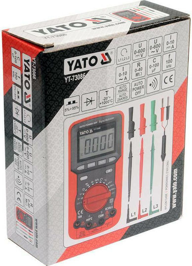 Yato YT-73086 Multimetru digital cu Măsurare AC / DC / Rezistență / Capacitate / Temperatură