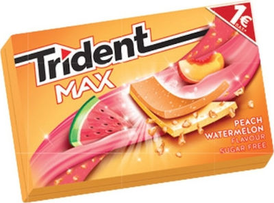 Trident 14 Chewing gum Max with Flavor Peach & Watermelon No Added Sugar 12pcs 27gr