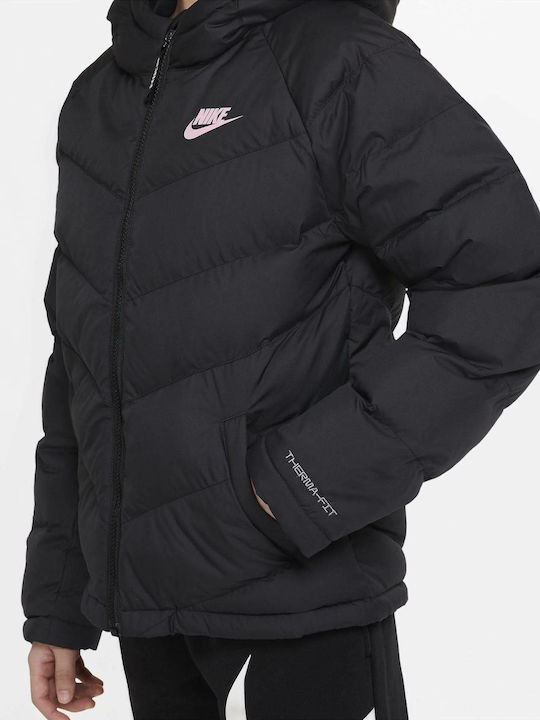 Geci Pentru Copii Sport Scurt Cu Glugă Negru Sportswear