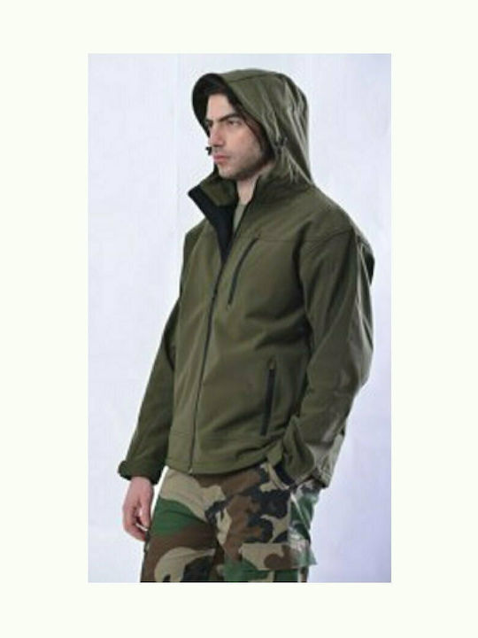 Waterproof Softshell Work Cardigan Hooded Khaki