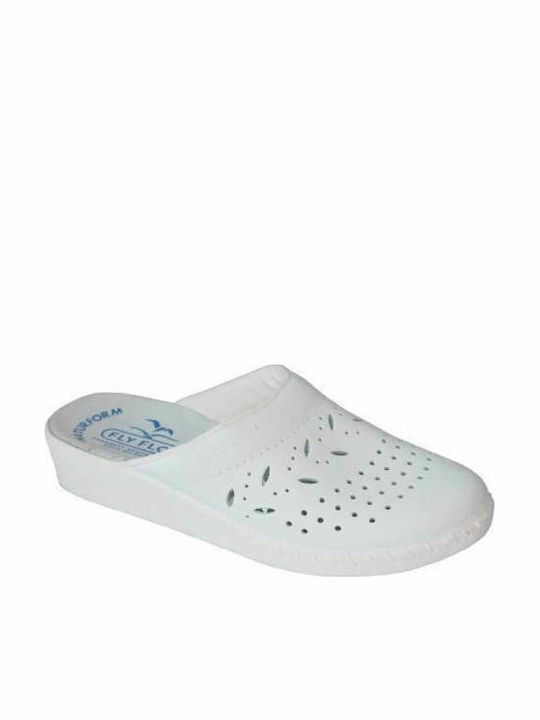 Fly Flot Women's Leather Anatomic Clogs Black