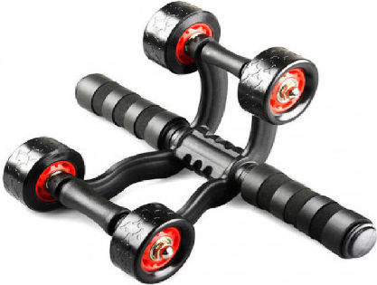 Andowl Q-JS285 Abdominal Wheel Black with Anti-Slip Handles & Mat