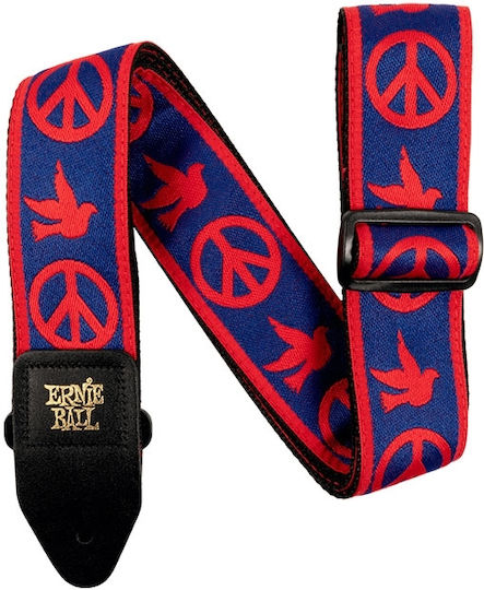 Ernie Ball Rote und Blaue Peace Love Dove Jacquard Gitarre Mehrfarbige Gurt