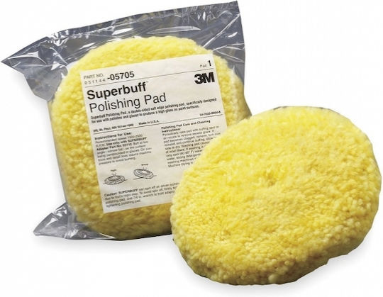 3M Superbuff Пух за полиране Двустранен фин жълт