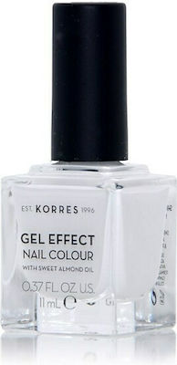 Korres Gel Effect Gloss Βερνίκι Νυχιών Μακράς Διαρκείας Λευκό 1 Blanc White 11ml