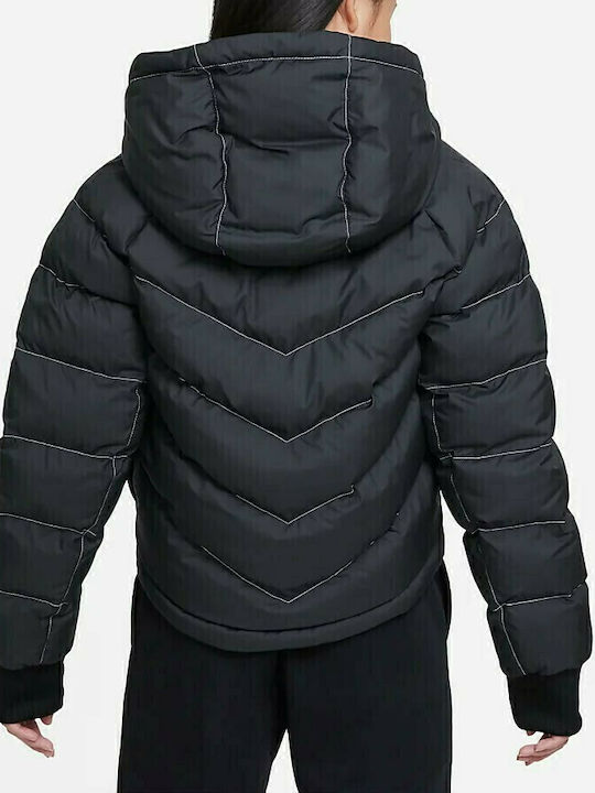 Kids' Sports Jacket Short with Hood Black Sportswear