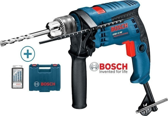 Bosch GSB 13 RE Professional Impact Drill 600W with Case and with Set of 4 drill bits MultiConstruction "RobustLine" CYL-9 (4,5,6,8mm)