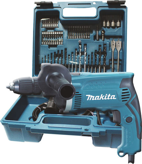 Makita HP1631KX3 Κρουστικό Δράπανο 710W με Θήκη και με 74 εξαρτήματα