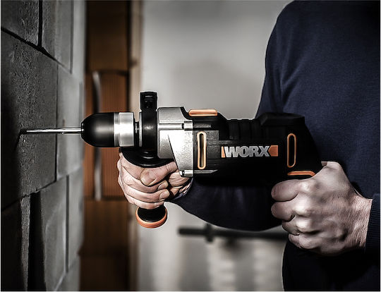 Worx WX318 Κρουστικό Δράπανο 810W με Θήκη και με Σετ 3 τρυπανιών & Σετ 3 διαμαντοτρυπανιών