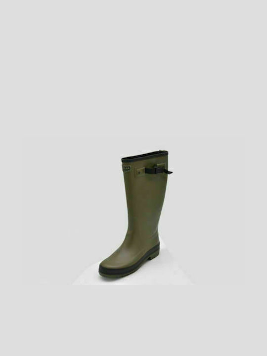Tigar Non-Slip Work Wellies Knee with Fur Green