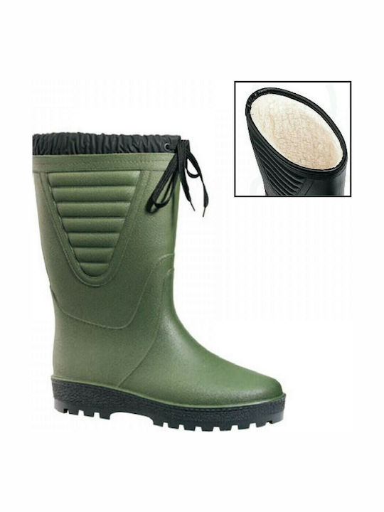 Unimac Frost Non-Slip Work Wellies Tibia with Fur Green