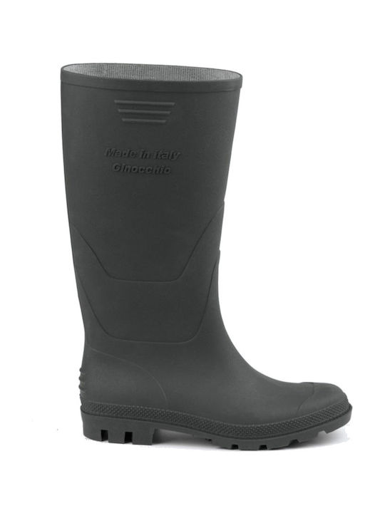 Ginocchio Non-Slip Work Wellies Knee Black