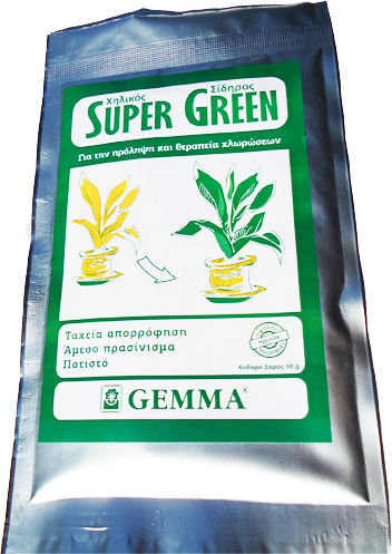 Gemma Super Green Βιολογικό Κρυσταλλικό Λίπασμα Σιδήρου Γενικής Χρήσης 50gr