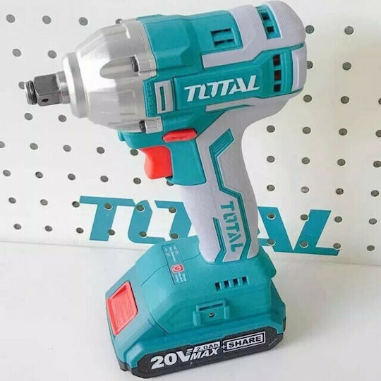 Total Brushless Impact Wrench Battery 20V 2x2Ah with Socket 1/2"