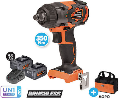 Krausmann Brushless Impact Wrench 20V 2x4Ah 1/2"