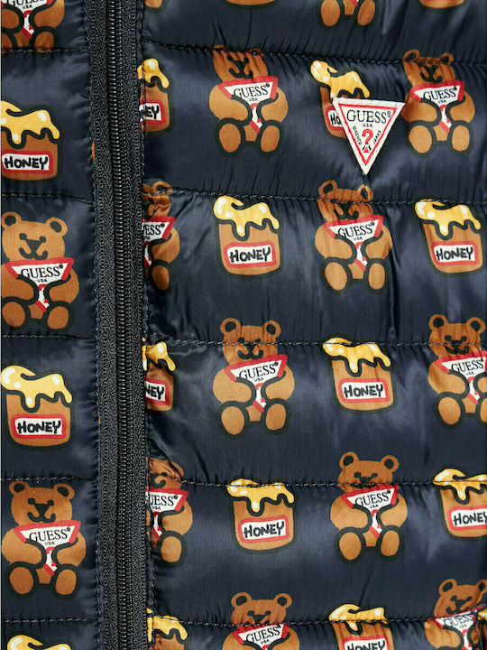 Down Kids Quilted Short Jacket with Hood Blue